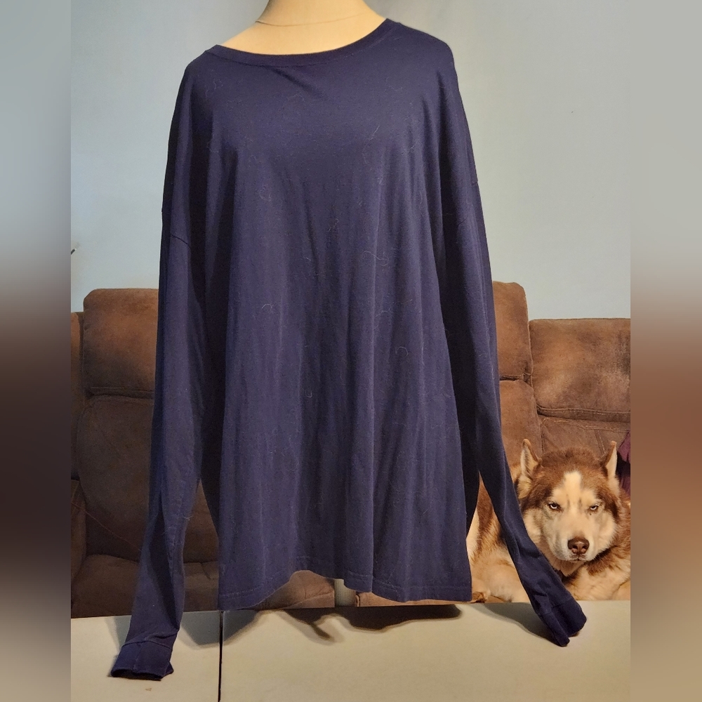 Stafford XXL Men's navy long sleeve tee